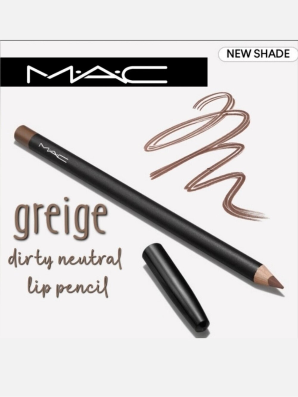 Mac Cosmetics Greige Midtone Dirty Neutral Lip Pencil Brand New in Box